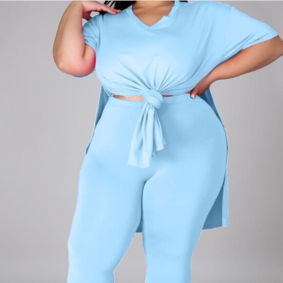 Weekend Vibes Legging Sets  Baby blue, Plus size 3x - Picture 5 of 5